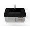 Castello Usa Nile 36" Wall Mounted Gray Vanity With Black Top And  Gold Handles CB-MC-36G-GLD-2053-BL - alternate 4